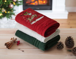 Mijölnir Baby Reindeer Juego de Toallas de Lavado Navideñas Verde, Rojo y Blanco